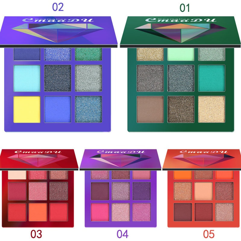 9 Color Diamond Bright Eyeshadow Palette