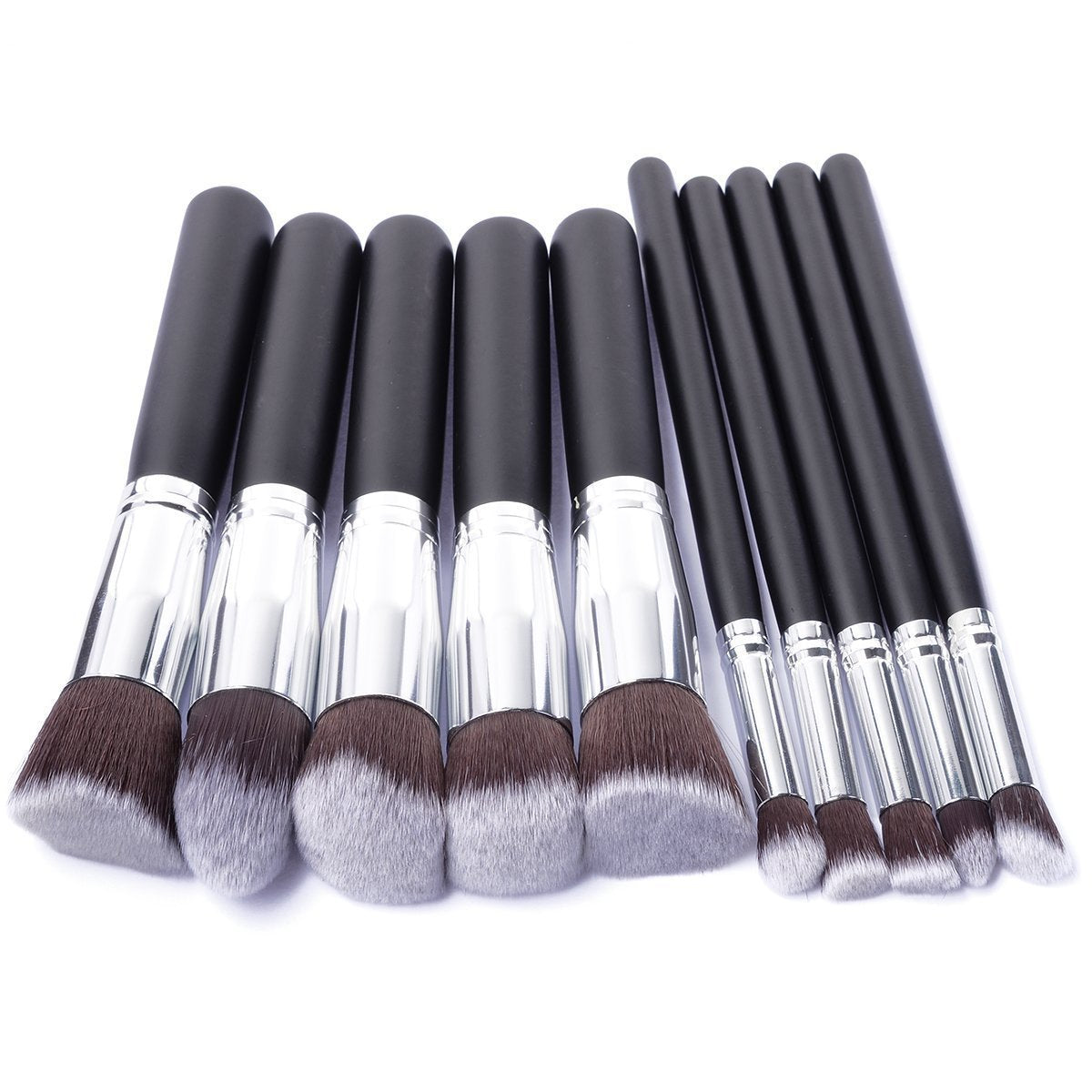 10 Pcs SilverGolden Makeup Brushes