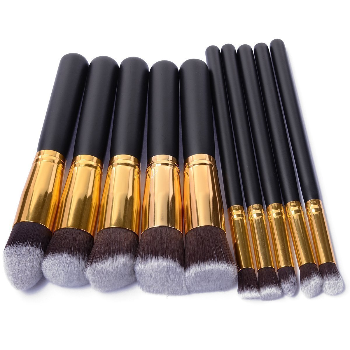 10 Pcs SilverGolden Makeup Brushes